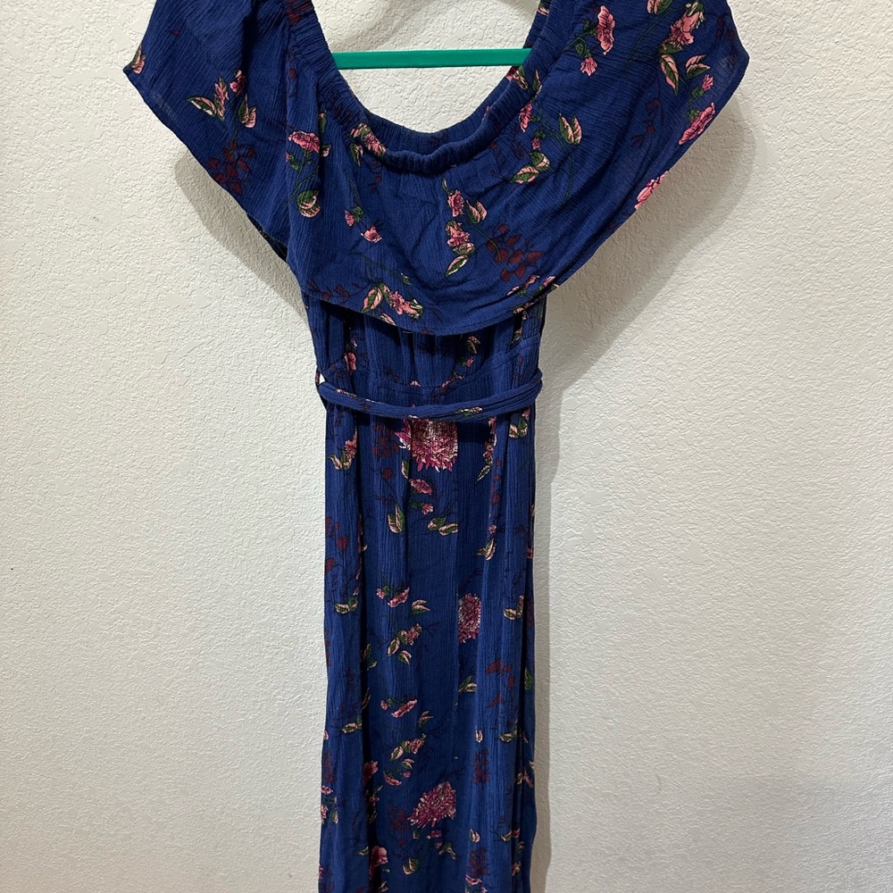 Baltic Born Blue Ruffled Wrap Maxi Dress
